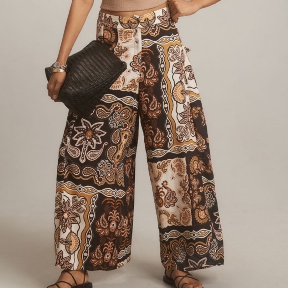 FARM Rio Pants - Farm Rio x Anthropologie Printed Wide-Leg Pants